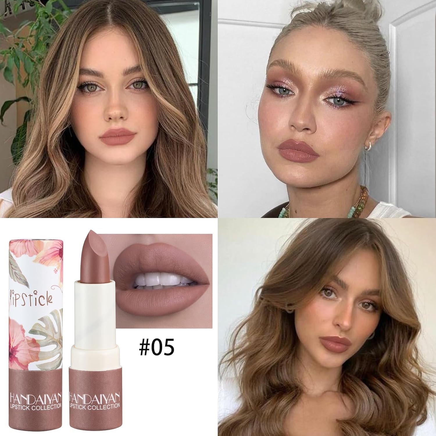 Matte Lipstick Waterproof Long Lasting Moisturizing Lip Stick Sexy Red Pink Velvet Nude Lipsticks Women Cosmetics Lipstick (Amber) : Amazon.co.uk: Beauty