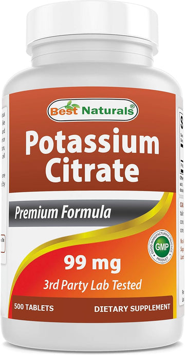 Best Naturals Potassium Citrate 99mg 500 Tablets - 3rd Party Lab Tested