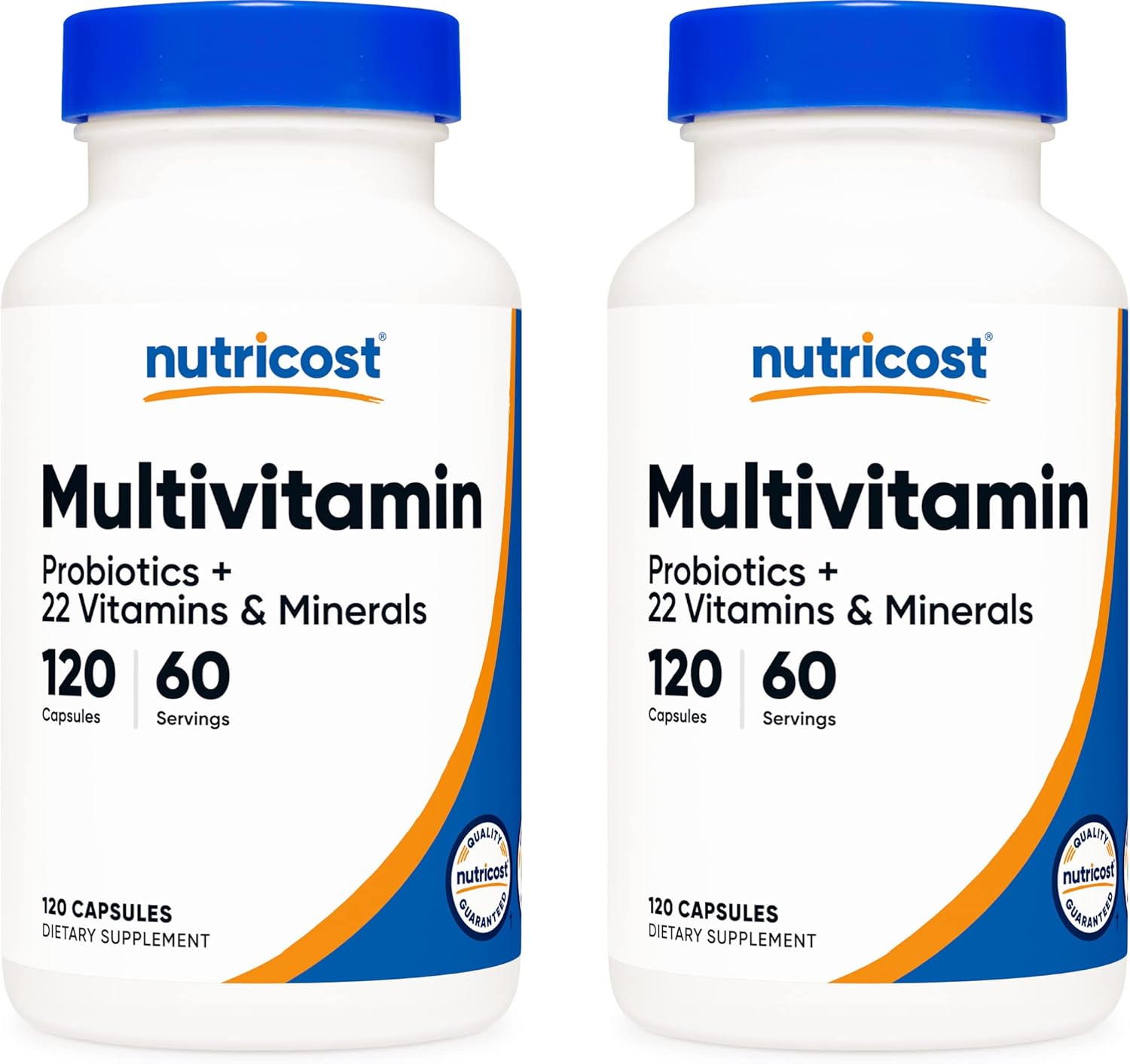 Nutricost Multivitamin With Probiotics 120 Vegetarian Capsules (2 Bottles) - Packed With Vitamins & Minerals