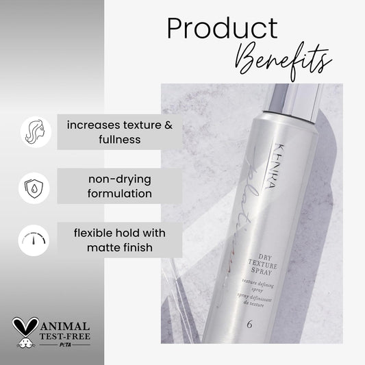 Kenra Platinum Dry Texture Spray 6 | Texture Defining Styler | Increases Texture & Fullness | Absorbs Oils & Impurities | Ultra-Lightweight, Non-Drying Formulation | All Hair Types