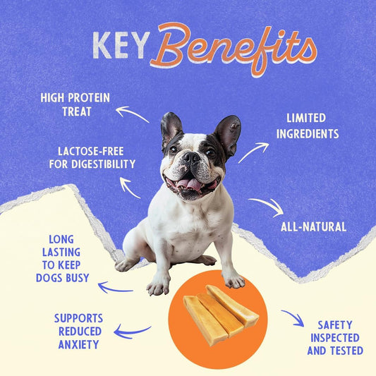 Himalayan Dog Chew Original Yak Cheese Dog Chew, Peanut Butter, 3 Small Sticks, 1.1 Oz, Gluten Free, Healthy Dog Treats, Grain & Lactose Free 100% Natural, Long Lasting Dog Chews For Dogs Under 15 Lbs