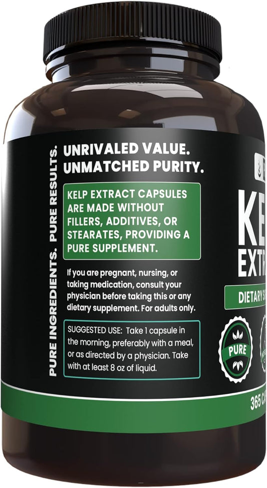 Pure Original Ingredients Kelp Extract (365 Capsules) No Magnesium Or Rice Fillers, Always Pure, Lab Verified