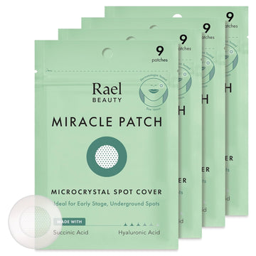 Rael Pimple Patches, Miracle Microcrystal Spot Cover - Hydrocolloid Acne Patches for Early Stage, with Tea Tree Oil, for All Skin Types, Vegan, Cruelty Free (36 Count)