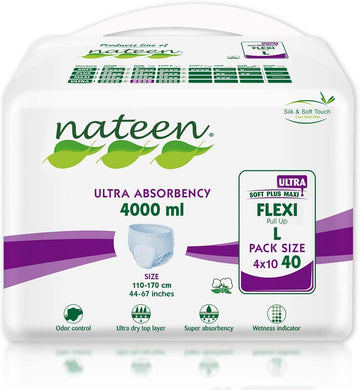 Tendercare Nateen - Adult Incontinence Pants - 40 Large Adult Ultra Absorbent Pull Up Pants - Disposable Pants for Men & Women - Discreet Incontinence Pants - 4000ml Absorbency