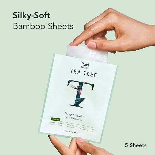 Rael Spot Care Bundle - Microcrystal Spot Cover (9 Count) & Rael Bamboo Facial Sheet Mask (Tea Tree, 5 Count)