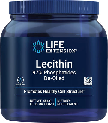 Life Extension Lecithin, Promotes Healthy Cell Structure And Function In The Brain, Gluten Free, Non-Gmo, Vegetarian, 454 Grams