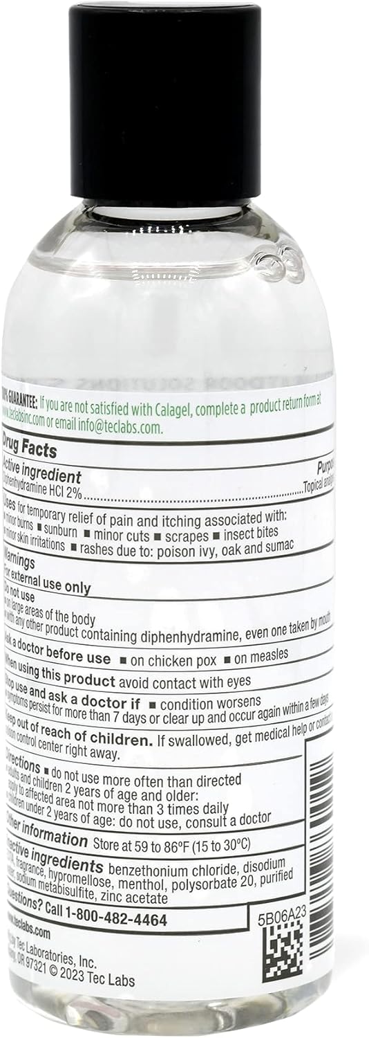 Tecnu Calagel Anti-Itch Gel, Maximum Strength Itch Relief For Rashes, Bug Bites, Stings And Minor Burn Relief, 6 Oz : Health & Household