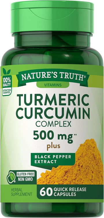 Turmeric Curcumin With Black Pepper Extract | 500Mg | 60 Capsules | Non-Gmo And Gluten Free Complex Supplement | By Nature'S Truth