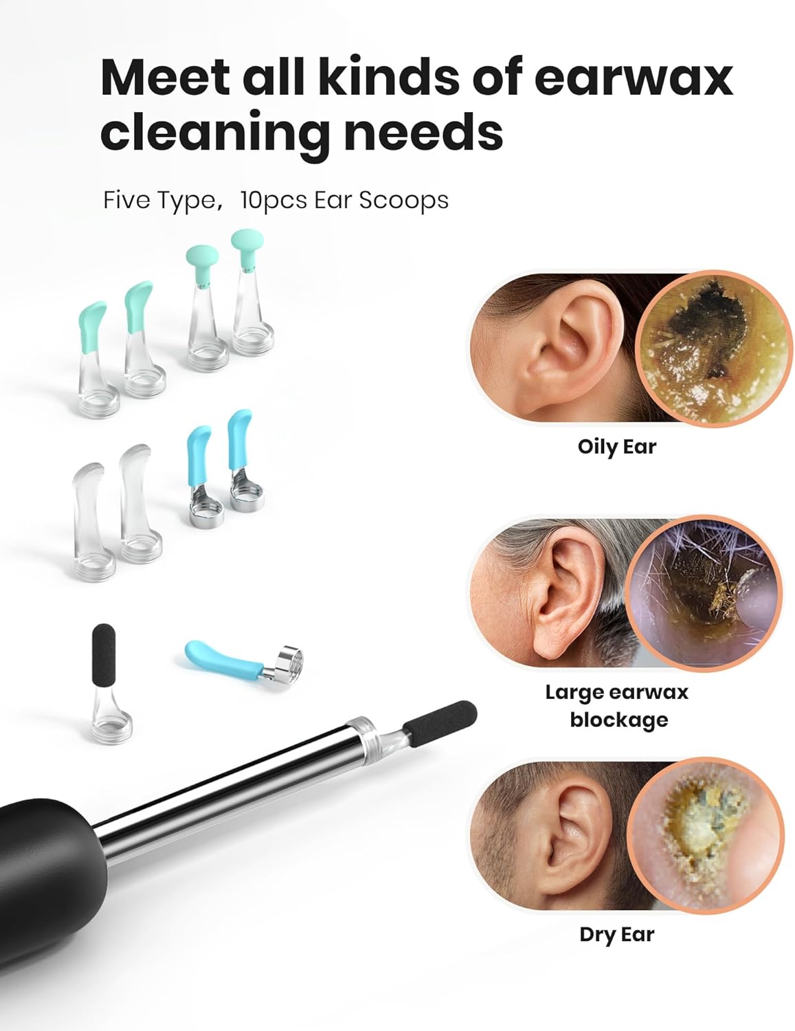 Ear Wax Removal Tool Camera,BEBIRD R1 Ear Wax Removal Ear Camera,Ear Cleaner with Camera,1080P Hd Endoscope,Wireless Earwax Removal Kit with Camera,6 Led Lights Waterproof Ear Scope for Ear Cleaning