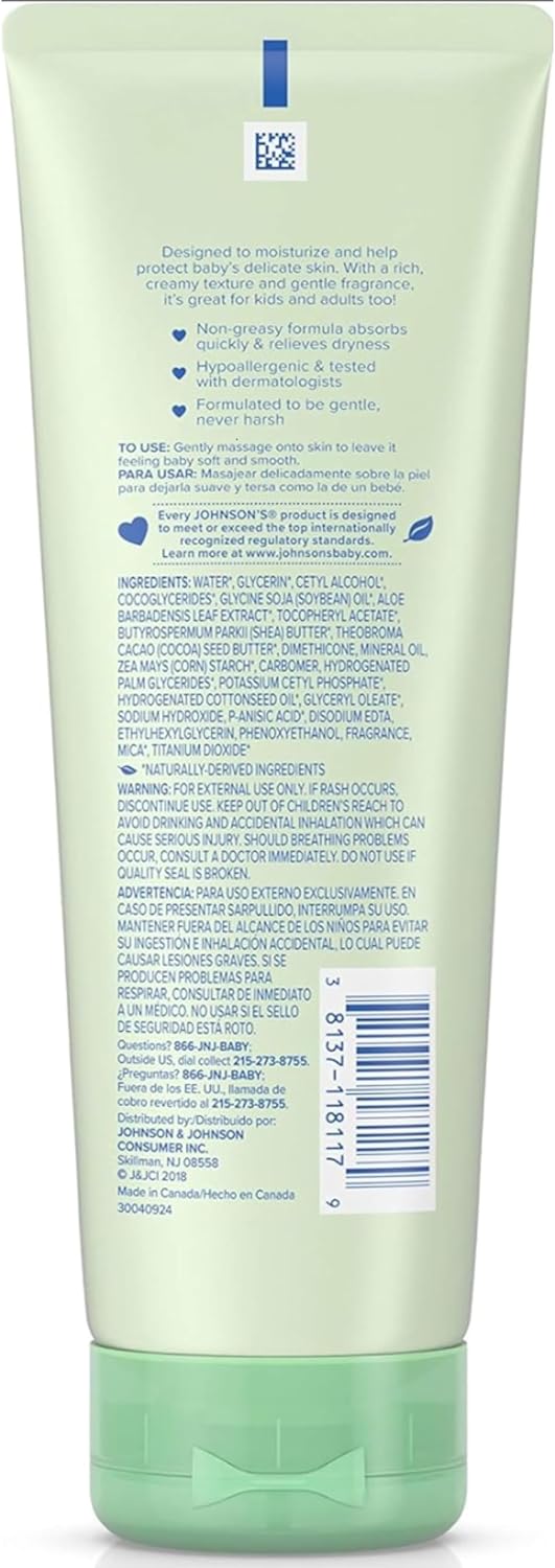 Johnson & Johnson Johnson's Baby Creamy Oil, Aloe & Vitamin E, 8 Ounce (Pack of 6)