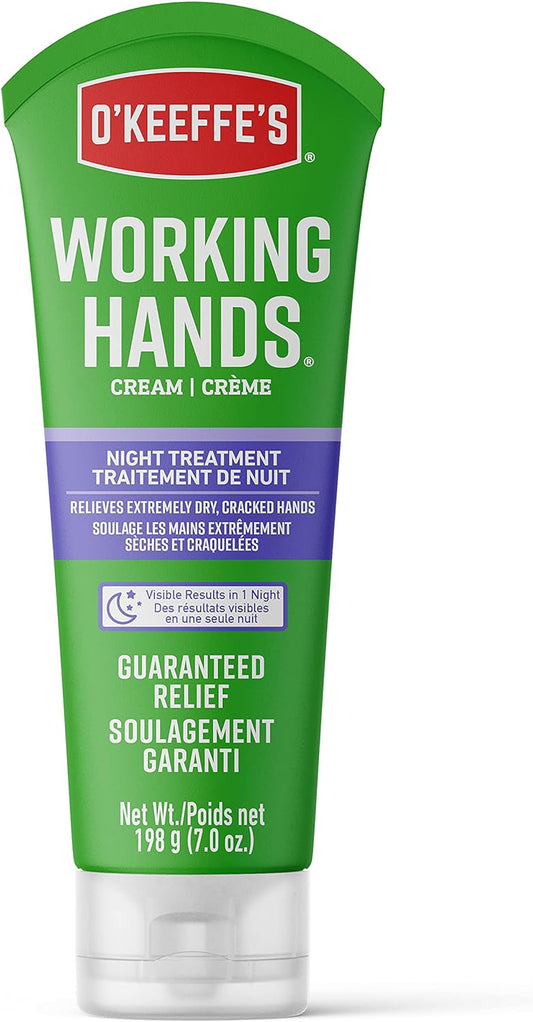 O'Keeffe's Working Hands Night Treatment Hand Cream, 7 oz Tube, (Pack of 2)