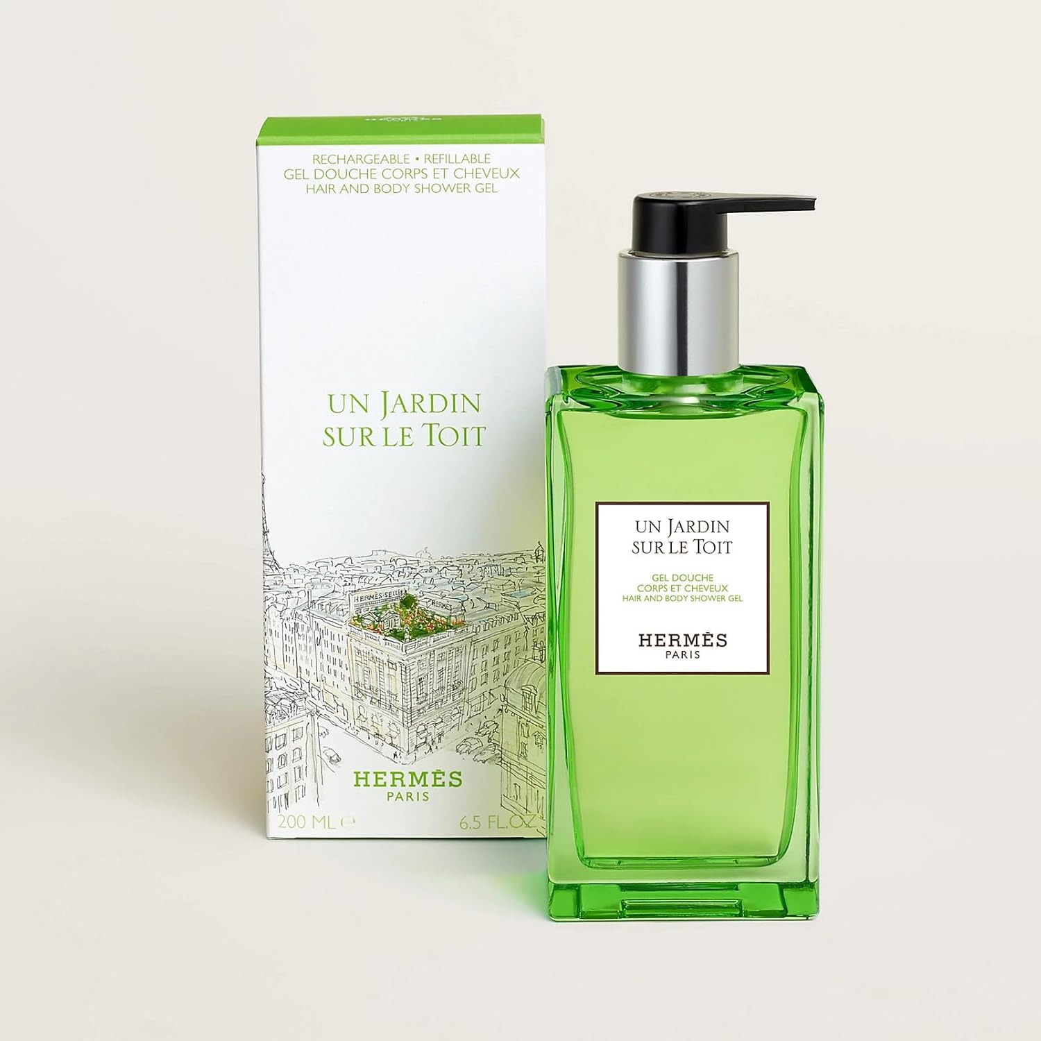 Hermes Un Jardin Sur Le Toit Hair And Body Shower Gel, 6.5 Ounce (Refillable) : Home & Kitchen