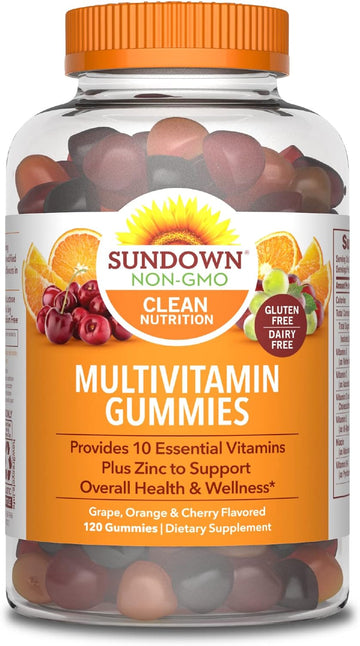 Sundown Adult Multivitamin Gummies with Vitamin C, D3 and Zinc for Immune Health, 120 Count