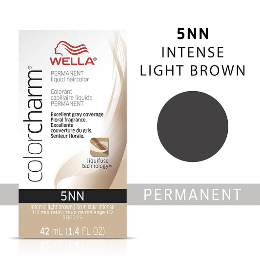 Wella Professionals Invigo Brilliance Color Protection Shampoo & Conditioner, For Fine Hair + Wella Colorcharm Permanent Liquid Hair Color For Gray Coverage, 5Nn Intense Light Brown