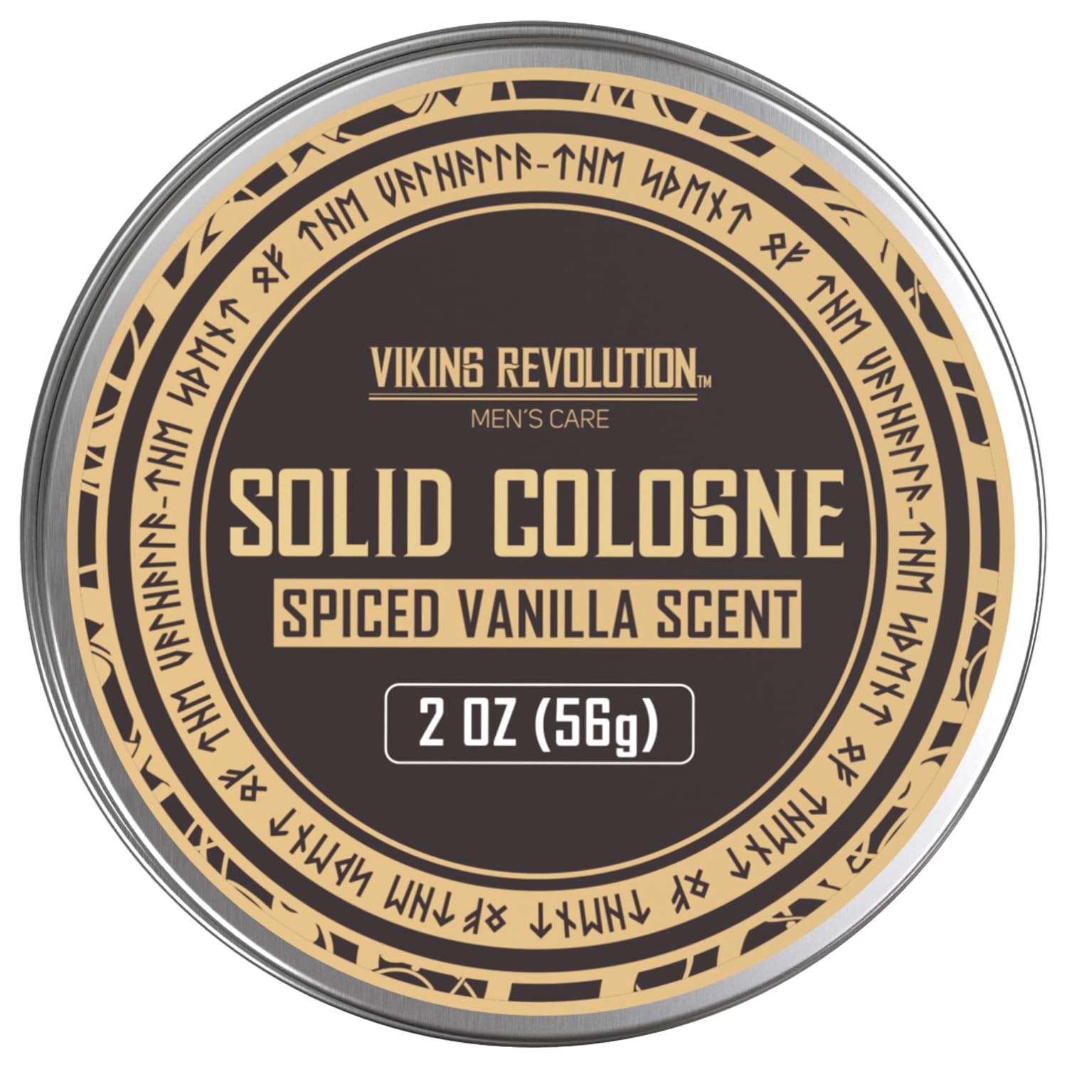 Viking Revolution Spiced Vanilla Mens Solid Cologne Men 2 Oz - Men Solid Perfume Cologne For Men - Balm Cologne For Mens Cologne Balm Travel Cologne Wax (1 Pack, Spiced Vanilla)