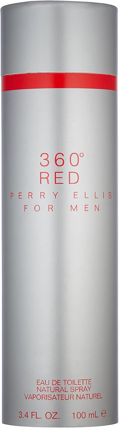 Perry Ellis 360 Red For Men, 3.4 Fl Oz Edt, Gray