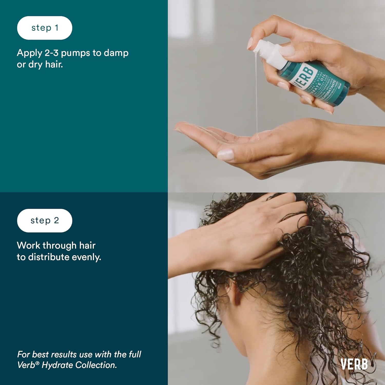 VERB® Hydrate Oil with Heat Protection for Dry and Frizzy Hair to Add Hydration, Reduce Frizz and Increase Hair Shine, 2 oz : Beauty & Personal Care