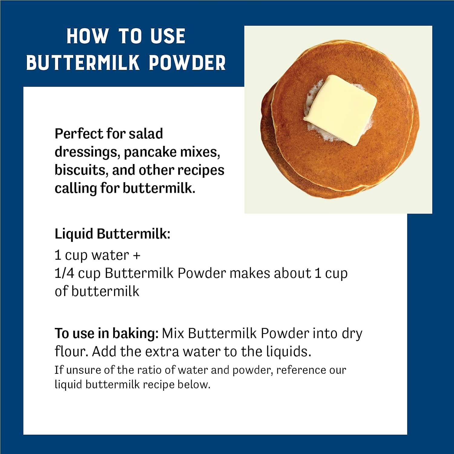 Judee’s Buttermilk Powder 1.5 lb (24oz) - 100% Non-GMO, Gluten-Free and Nut-Free - Perfect for Pancakes, Fried Chicken and Cornbread - Made in USA - Use in Baking or Cooking - Make Liquid Buttermilk