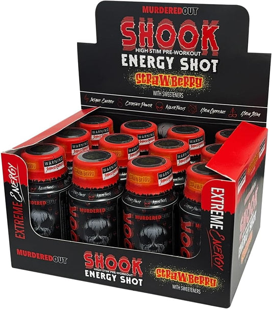 Murdered Out Shook Energy Shot High Stim Pre Workout Pineapple 12X60Ml
