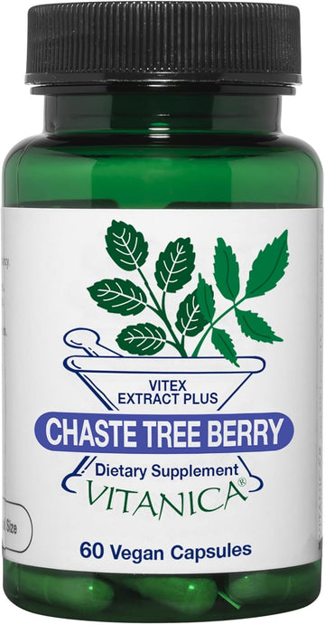 Vitanica Chaste Tree Berry Extract, Vitex Chasteberry Supplement For Women, Hormone Balance And Menstrual Cycle Support, Non-Gmo, Vegan, 2 Month Supply, 60 Capsules
