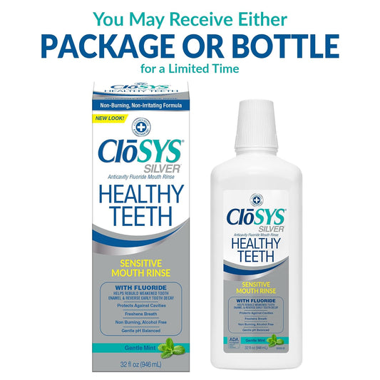 Closys Healthy Teeth Anti-Cavity Oral Rinse Mouthwash With Fluoride, Non-Burning, Non-Irritating – 32 Fl Oz (Triple Pack)