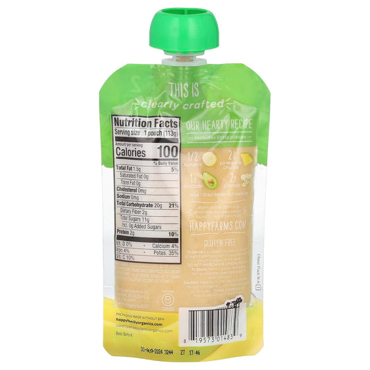 Happy Baby Organic Banana Pineapple Avocado Granola Baby Food, 4 Oz