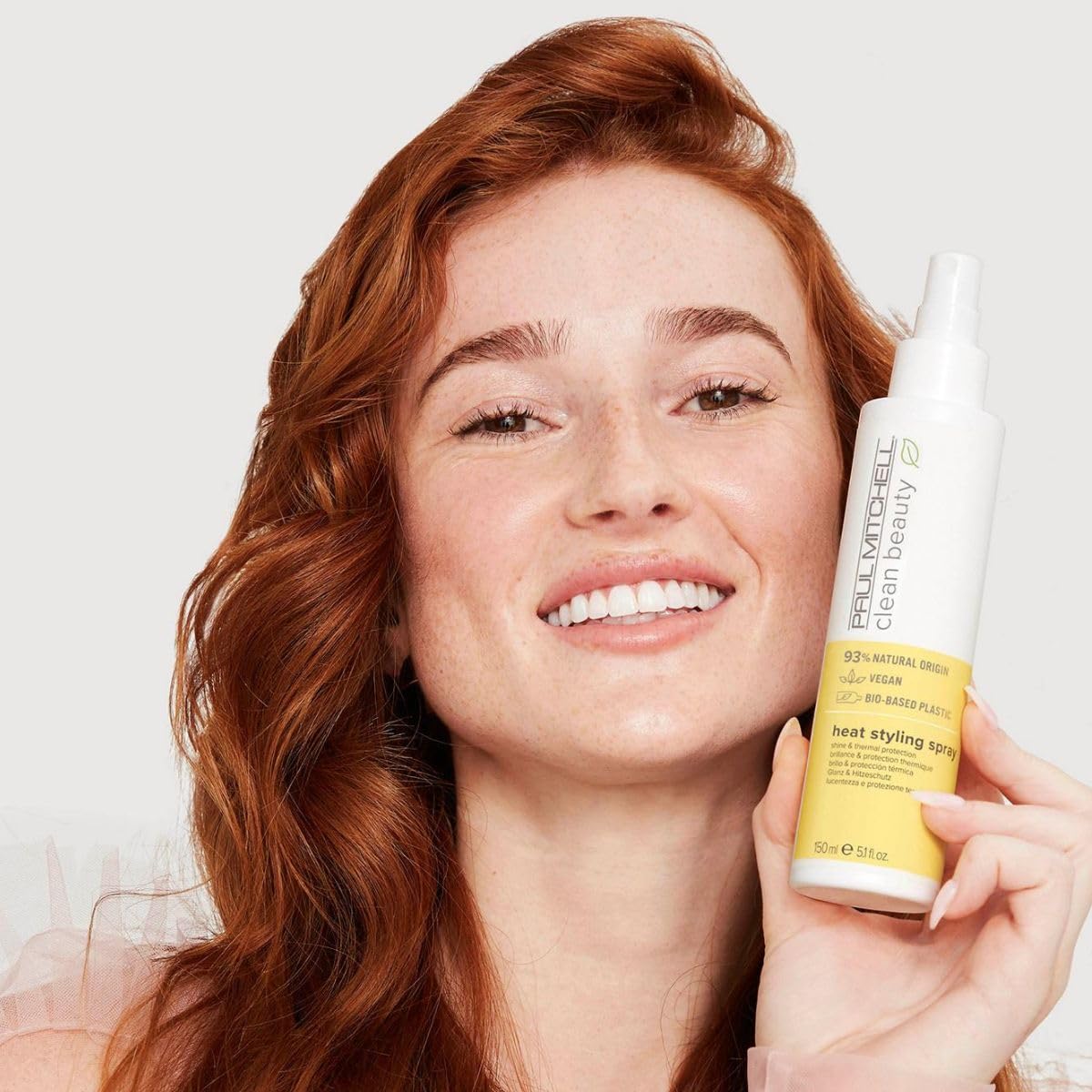 Paul Mitchell Clean Beauty Heat Styling Spray, Shine & Thermal Protection, For All Hair Types That Heat Style, 5.1 Fl Oz : Beauty & Personal Care