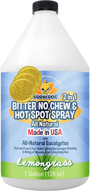 Bodhi Dog New Bitter 2 In 1 No Chew & Hot Spot Spray | Natural Anti-Chew Remedy Better Than Bitter Apple | Safe On Skin, Wounds And Most Surfaces | Made In Usa (128 Fl Oz)