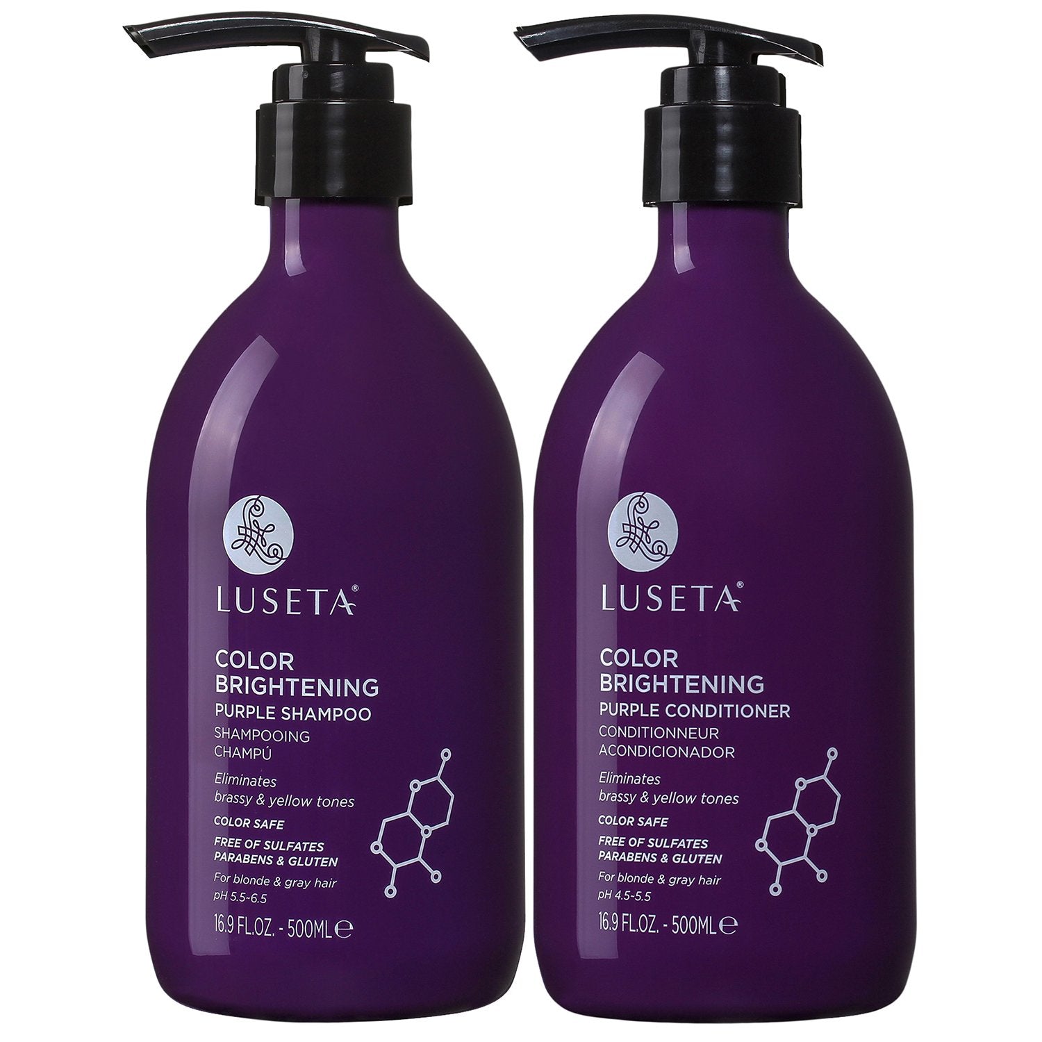 Luseta Shampoo And Conditioner Set For Hair With Turmeric & Collagen, Hair Thickening Volumizing Shampoo For Thin Or Oil Hair, Sulfate And Parabens Free 2X16.9Oz