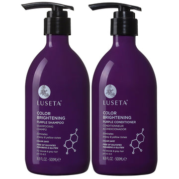 Luseta Shampoo And Conditioner Set For Hair With Turmeric & Collagen, Hair Thickening Volumizing Shampoo For Thin Or Oil Hair, Sulfate And Parabens Free 2X16.9Oz