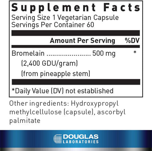 Douglas Laboratories Bromelain | 500 Mg - Supports Musculoskeletal System | 60 Capsules