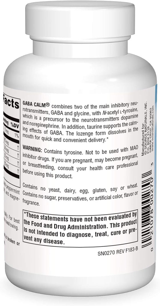 Source Naturals Serene Science, Gaba Calm Quick Dissolving Peppermint Flavor - 120 Lozenges