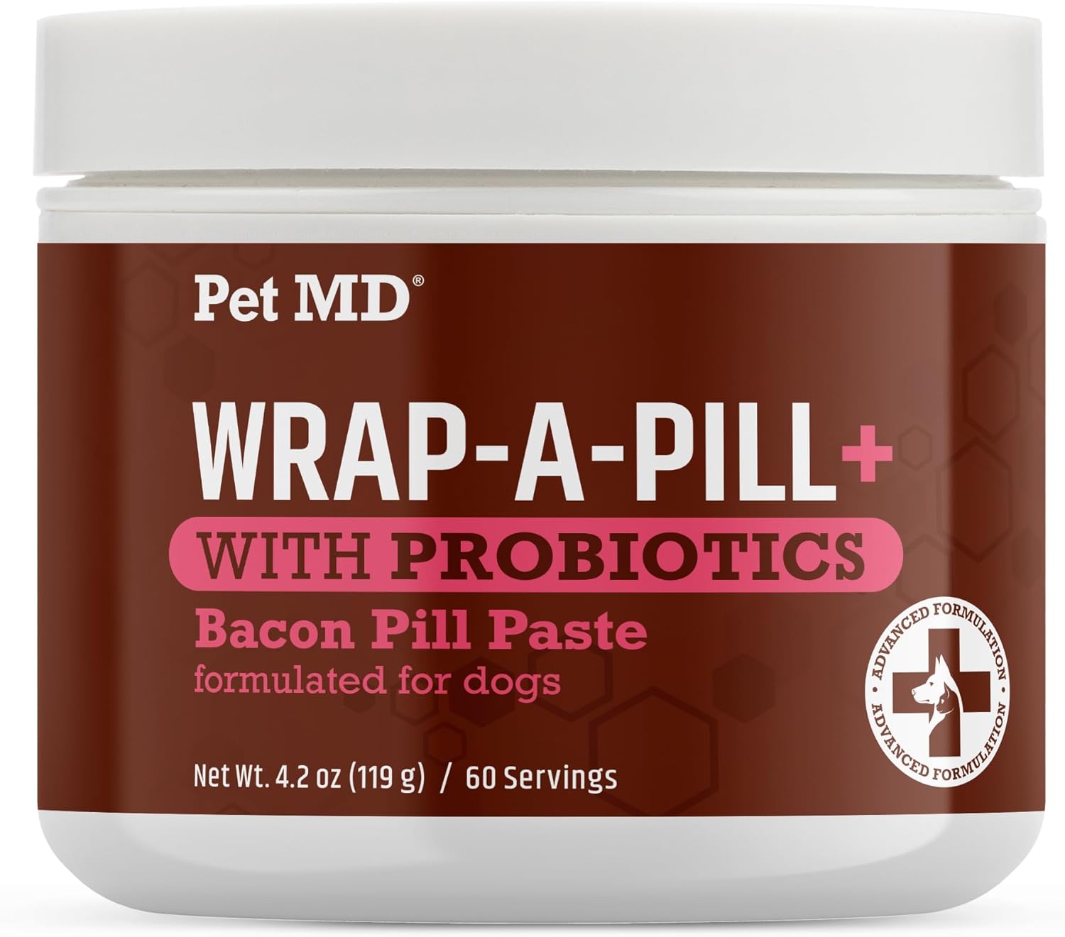 Pet Md Wrap-A-Pill With Dog Probiotics - Pill Wrap For Dogs Medicine - Easy-To-Use Paste To Hide Capsules, Create Pockets And Pill Treats For Dogs - Bacon (4.2Oz)