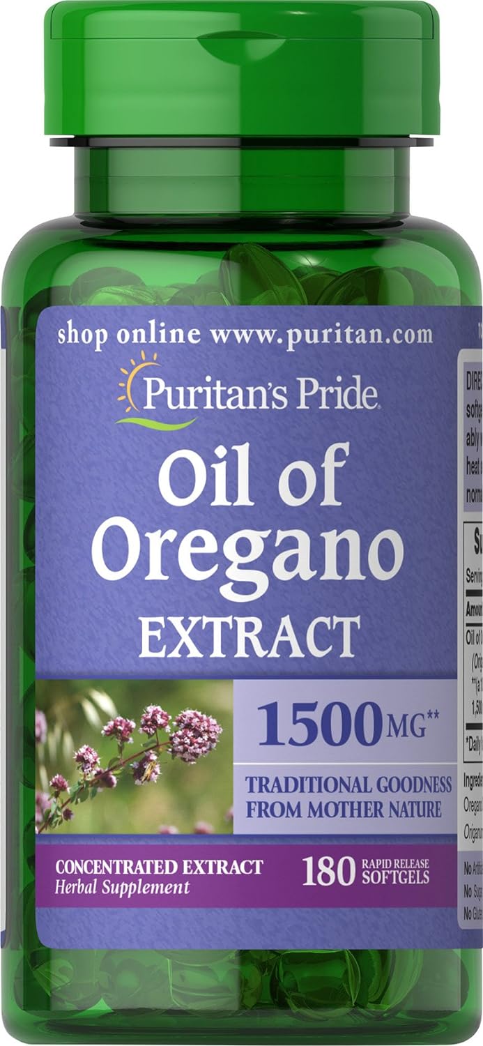 Puritan'S Pride Oil Of Oregano Extract, Contains Antioxidant Properties*, 150Mg Equivalent, 180 Rapid Release Softgels