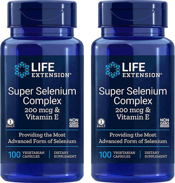 Life Extension Super Selenium Complex 200 mcg & Vitamin E, 2 Pack (2x100 Vegetarian Capsules)