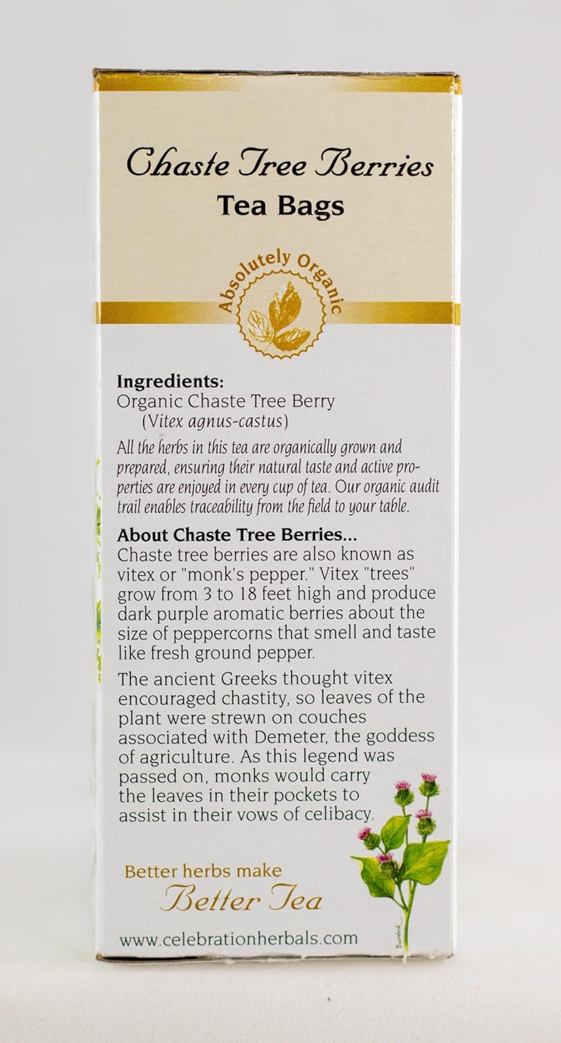 Celebration Herbals Organic Chaste Tree Berries Tea, 24 Bags : Grocery & Gourmet Food