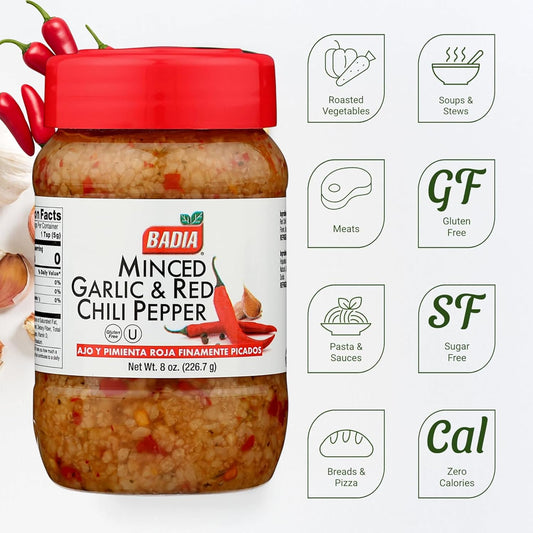Badia Minced Garlic & Red Chili Pepper Paste 226.7g (8 oz)
