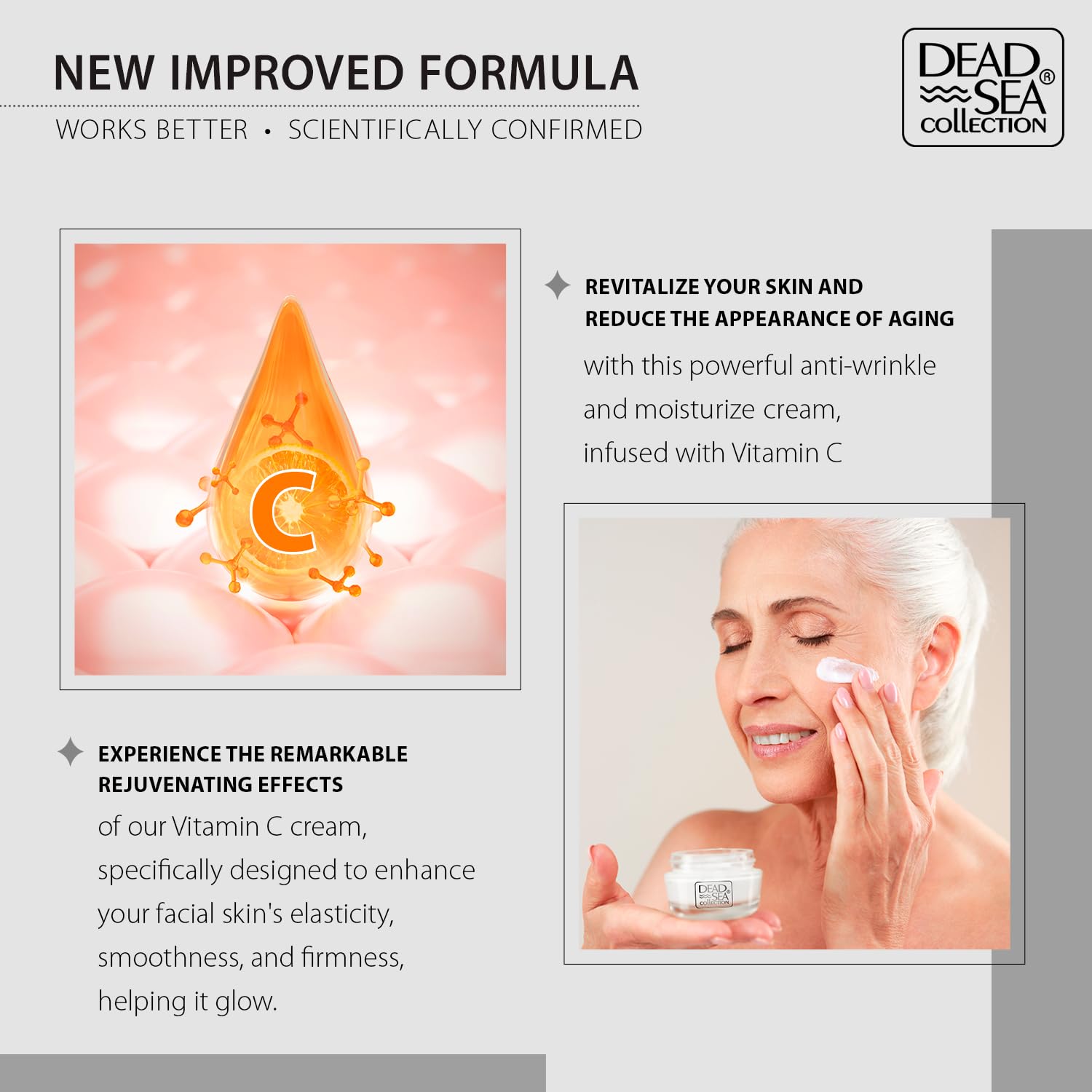Dead Sea Collection Day Cream For Face With Vitamin C And Dead Sea Minerals - Nourishing Skin Care Moisturizer To Reduce Wrinkles (1.69 Fl. Oz)