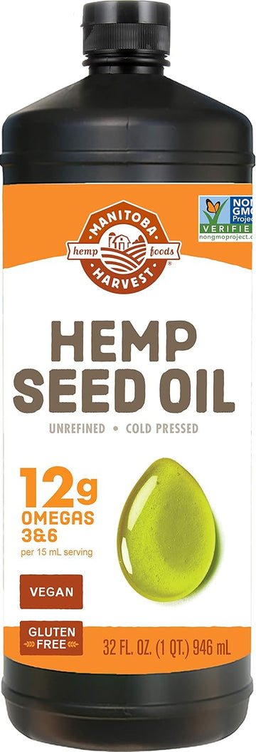 Hemp Oil ? Cold Pressed, Premium Quality ? 12g of Omegas 3 & 6 Per Ser