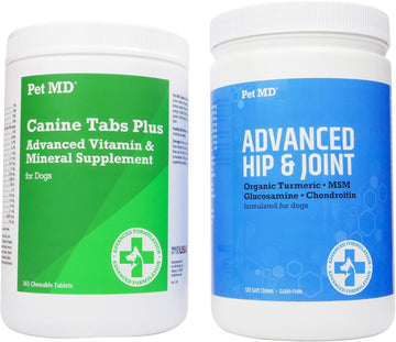 Pet Md Advanced Hip + Joint Chews & Canine Tabs Plus Advanced Multivitamins
