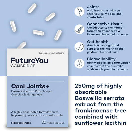 Cool Joints+ Boswellia Serrata Capsules – 28 Day Supply For Comfortable Joints – Boswellia And Manganese Supplement By Futureyou Cambridge