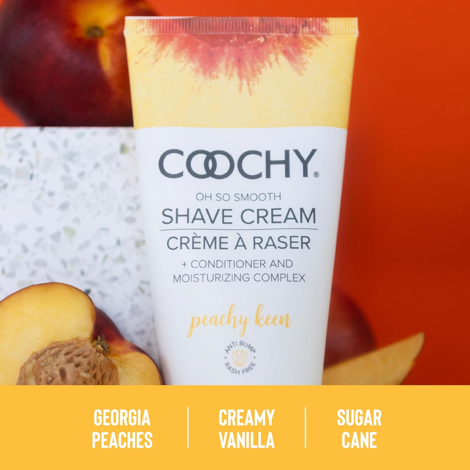 Coochy Shave Cream - Moisturizing Shave Lotion - Gentle Intimate Shaving Cream - For Bikini Area, Underarms, Legs & More - Rash-Free, Hydrating Formula - Peachy Keen, 3.4 Oz : Beauty & Personal Care