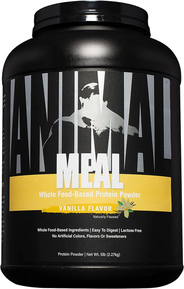 Animal Meal - All Natural High Calorie Meal Shake - Egg Whites, Beef Protein, Pea Protein, Vanilla