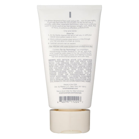 Kristin Ess Hair Weightless Shine Air Dry Cream - Texture, Shine, Calms Frizz, Softens + Smooths Hair, Leave In Curl Cream, Slick Back Bun, Curly Hair Products, Vegan, Color + Keratin Safe, 5 Fl Oz