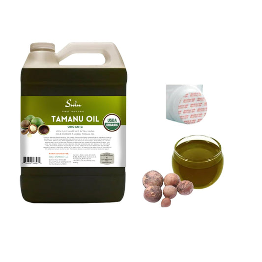 Sulu Organics 100% Pure Certified Organic Unrefined Cold Pressed Tamanu Oil 4 Lbs (64 Fl.Oz)