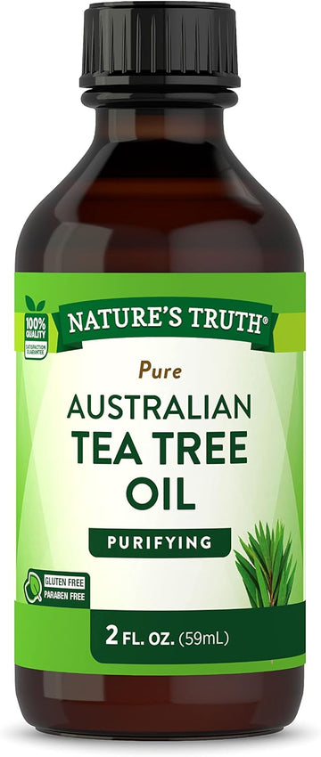 Nature'S Truth Tea Tree Oil 100 Pure Australian Tea Tree Oil For Hair Face Body And Aromatherapy Nongmo Gluten Free, 2 Fl Oz