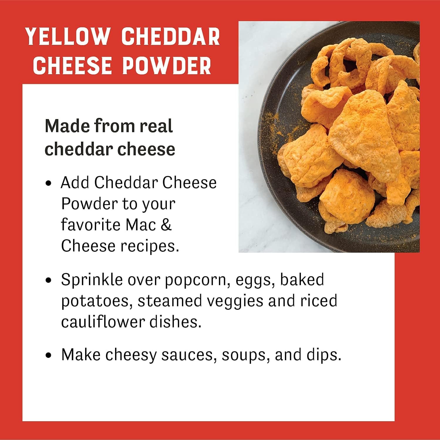 Judee’s Yellow Cheddar Cheese Powder 3lb - 100% Non-GMO, rBST Hormone-Free, Gluten-Free & Nut-Free - Made from Real Cheddar Cheese - Made in USA - Great in Sauces, Soups, Dips, and Seasonings : Grocery & Gourmet Food