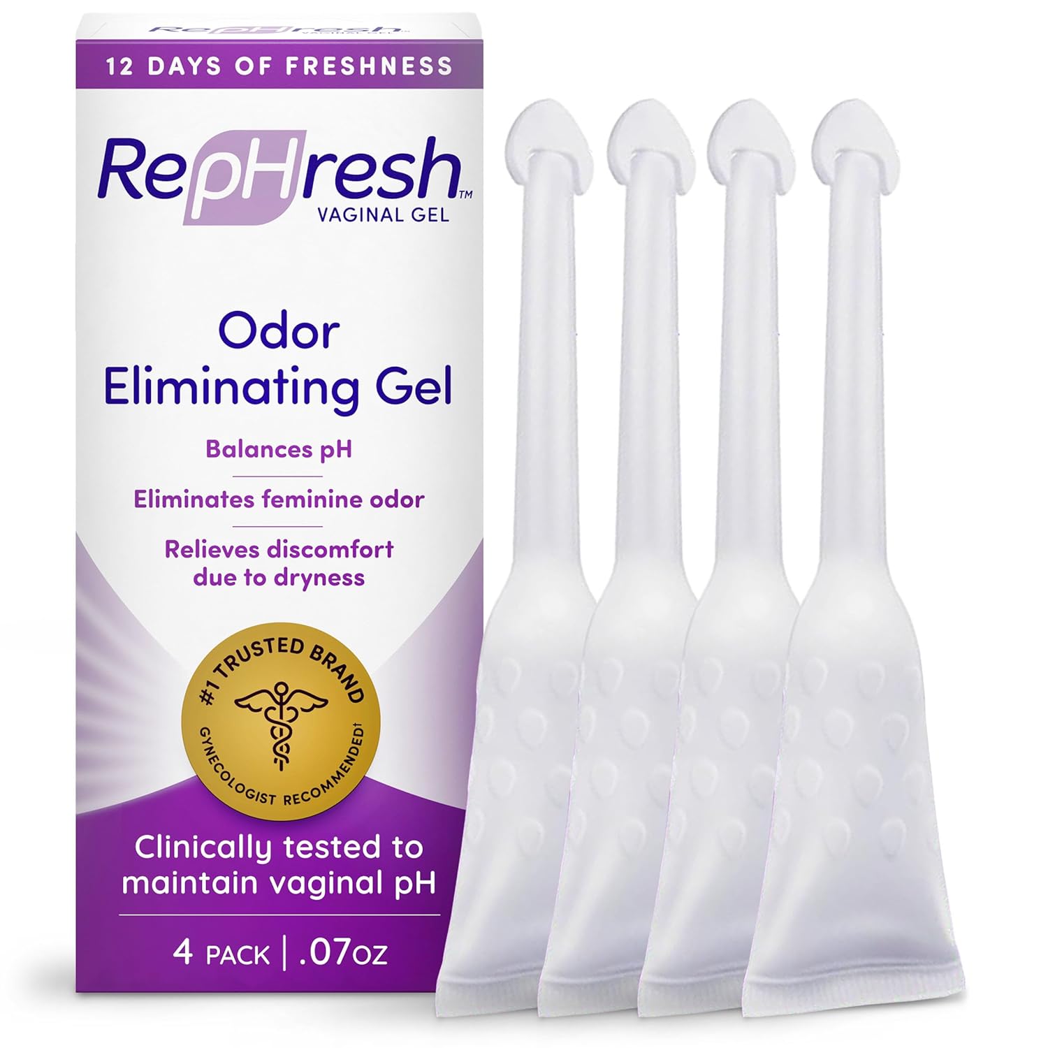 Rephresh Odor Eliminating Vaginal Gel, 4Ct (0.07Oz)