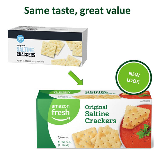 Amazon Fresh, Original Saltine Crackers, 16 Oz (Previously Happy Belly, Packaging May Vary)