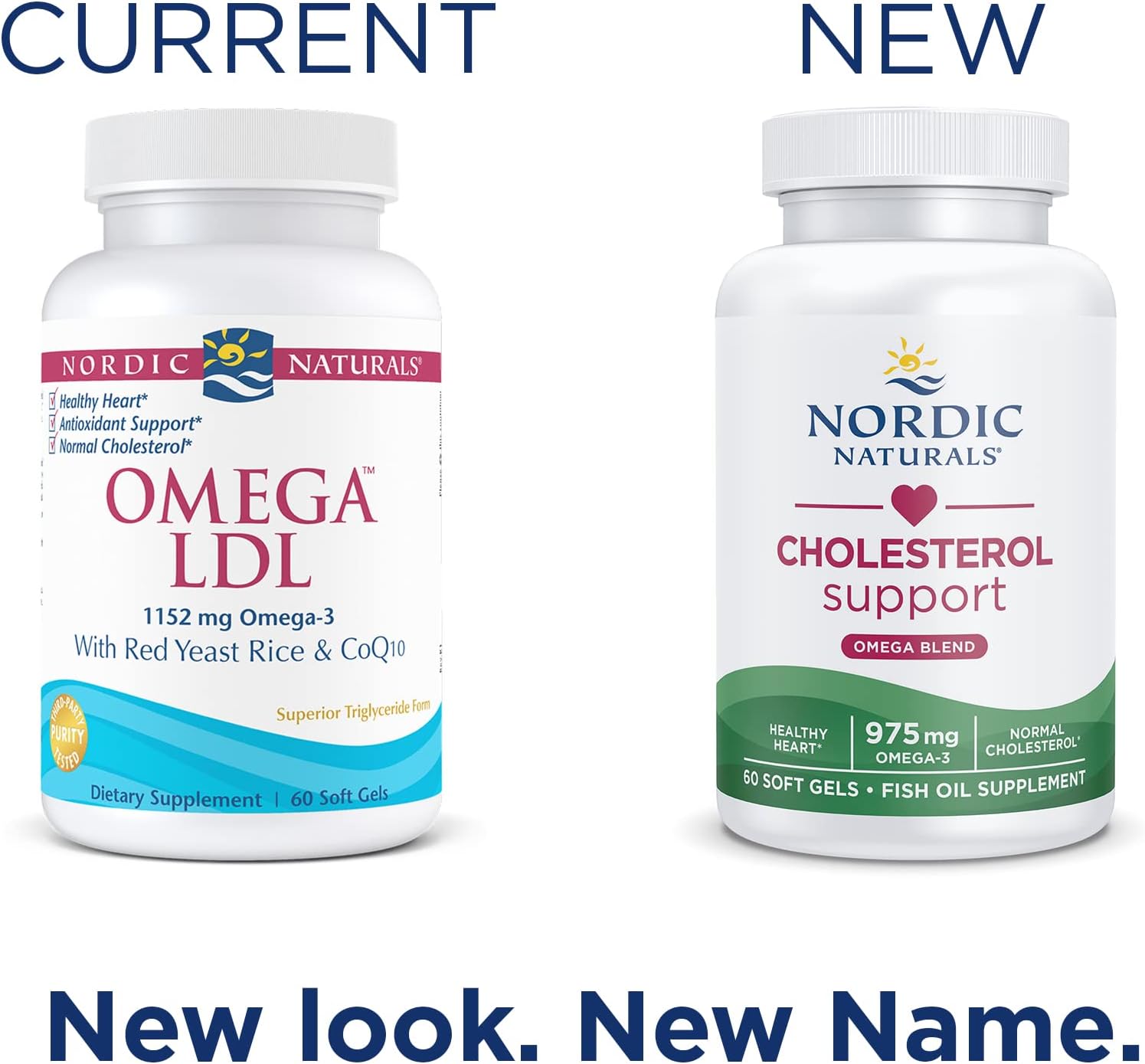 Nordic Naturals Cholesterol Omega LDL, Lemon - 60 Soft Gels - 975 Omega-3 + Red Yeast Rice & CoQ10 - Normal Cholesterol, Antioxidant Support - EPA & DHA - Non-GMO - 20 Servings : Health & Household